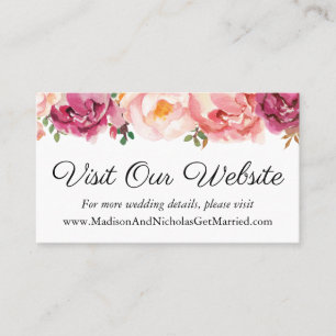 Rustic Pink Wedding Website Insteekkaarten Visitekaartje