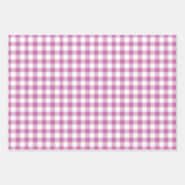 Rustic Pink White Gingham Checkered Pattern Inpakpapier Vel (Voorkant 3)