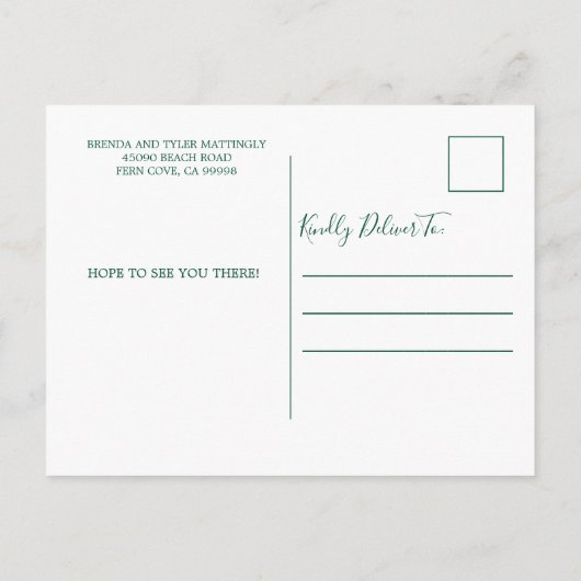 Rustic Pink White Poinsettia Foliage Holiday Party Uitnodiging Briefkaart (Achterkant)