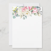 Rustic Pink White Rose Magnolia Hydrangea Wedding Kaart (Achterkant)