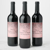 RUSTIC PINK WHITEWASHED TIMBER WINE ETIKET (Flessen)