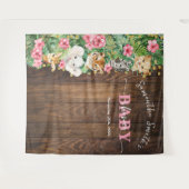 Rustic Pink Wild Safari Animal Welcome Baby Shower Wandkleed (Voorkant (horizontaal))