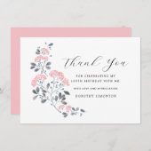 Rustic Pink Wildflower 100th Birthday Hartelijk da (Voorkant / Achterkant)