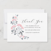 Rustic Pink Wildflower 100th Birthday Hartelijk da (Voorkant)