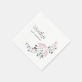 Rustic Pink Wildflower 100th Birthday Party Servet (Hoek)