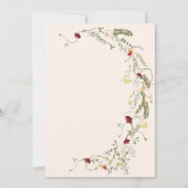 Rustic Pink Wildflower Bridal Brunch Kaart (Achterkant)