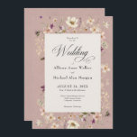 Rustic Pink Wildflower Lijst Script Wedding Kaart<br><div class="desc">Verhoog uw speciale dag met onze tijdloze en romantische bruiloft ontwerp. Deze prachtige uitnodiging is voorzien van een zacht, verouderd stoffig rozen achtergrond dat nostalgie en warmte oproept. Een delicate witte tekst lijst versierd met zachte waterverf wilde bloemen voegt een vleugje natuurlijke schoonheid. Het klassieke kalligrafiescript en het traditionele serif-lettertype...</div>