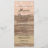 Rustic Pink Wood and Lantern Wedding Programmakaart (Voorkant)