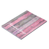 Rustic Pink Wood en Boho Chic Boutique Notitieboek (Linkerzijde)