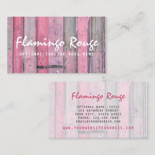 Rustic Pink Wood  en Boho Chic Boutique Visitekaartje (Voorkant / Achterkant)