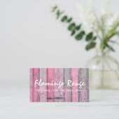 Rustic Pink Wood  en Boho Chic Boutique Visitekaartje (Staand voorkant)