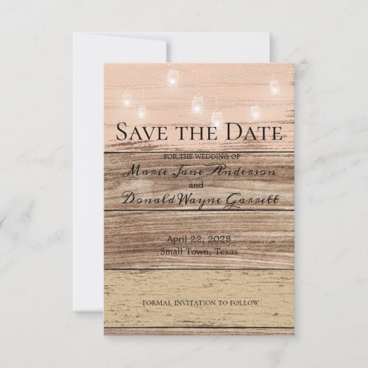 Rustic Pink Wood en Lantern (Voorkant)