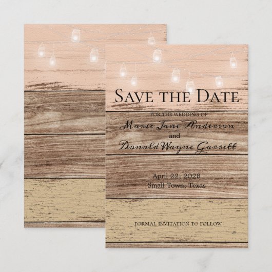 Rustic Pink Wood en Lantern (Voorkant / Achterkant)