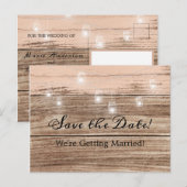 Rustic Pink Wood en Lantern Aankondigingskaart (Voorkant / Achterkant)
