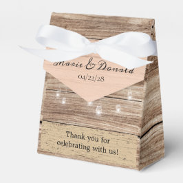 Rustic Pink Wood en Lantern Bedankdoosjes