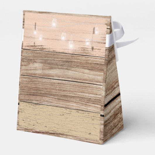 Rustic Pink Wood en Lantern Bedankdoosjes (Achterkant)