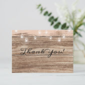 Rustic Pink Wood en Lantern Bedankkaart (Staand voorkant)