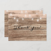 Rustic Pink Wood en Lantern Bedankkaart (Voorkant / Achterkant)