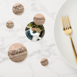 Rustic Pink Wood en Lantern Confetti