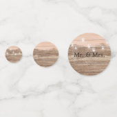 Rustic Pink Wood en Lantern Confetti (Achterkanten)