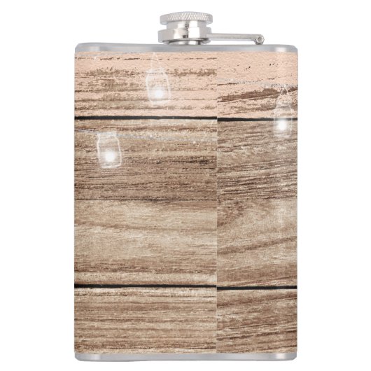 Rustic Pink Wood en Lantern Heupfles (Achterkant)