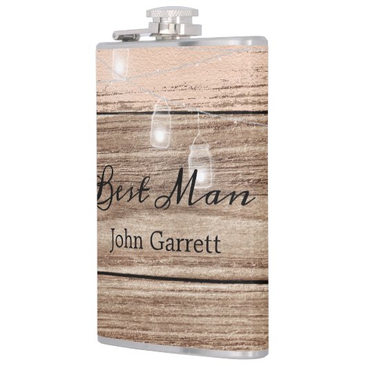 Rustic Pink Wood en Lantern Heupfles (Links)