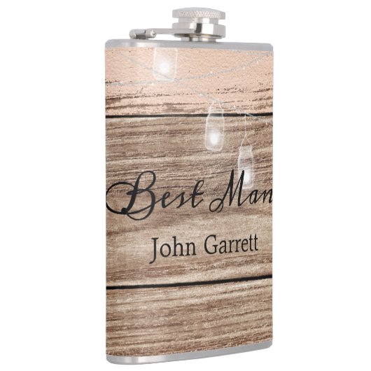 Rustic Pink Wood en Lantern Heupfles (Rechts)