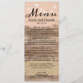 Rustic Pink Wood en Lantern Menu (Voorkant)
