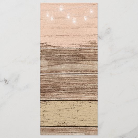 Rustic Pink Wood en Lantern Menu (Achterkant)