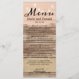 Rustic Pink Wood en Lantern Menu