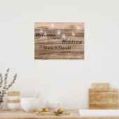 Rustic Pink Wood en Lantern Poster (Keuken)