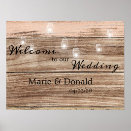 Rustic Pink Wood en Lantern Poster