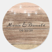 Rustic Pink Wood en Lantern Ronde Sticker (Voorkant)