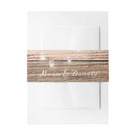 Rustic Pink Wood en Lantern Uitnodigingen Wikkel