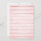 Rustic Pink Wood Silver Glitter Wedding Invite Kaart (Achterkant)