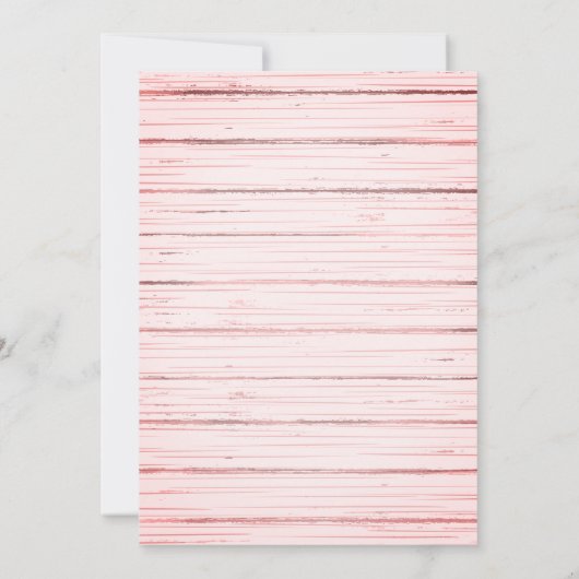 Rustic Pink Wood Silver Glitter Wedding Invite Kaart (Achterkant)