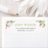 Rustic Pink Wreath Return Address Labels (Insitu)