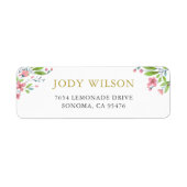 Rustic Pink Wreath Return Address Labels (Voorkant)