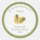Rustic Pistachio Butter Label Kraft Sticker (Voorkant)