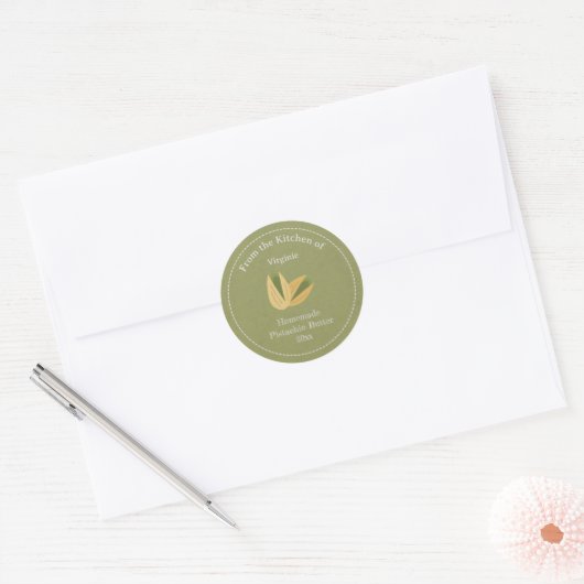 Rustic Pistachio Butter Label Sticker (Envelop)