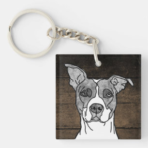 Rustic Pitbull Sleutelhanger