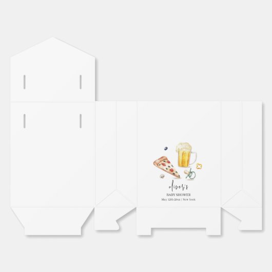 Rustic Pizza Beers Pacifier Baby shower Bedankdoosjes (Ongevouwen)