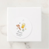 Rustic Pizza Beers Pacifier Baby shower Bedankjes Labels (In situ)