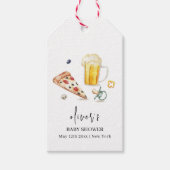 Rustic Pizza Beers Pacifier Baby shower Cadeaulabel (Voorkant)