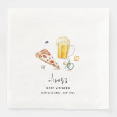 Rustic Pizza Beers Pacifier Baby shower Servet (Voorkant)