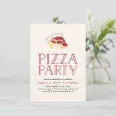 Rustic Pizza Party Invitation Kaart (Staand voorkant)
