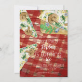 Rustic Pizza Slices Mushroom Birthday Party Kaart (Voorkant)