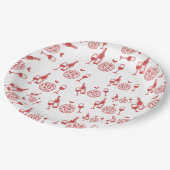 Rustic Pizza & Wine Bruiloftsfeestje Papieren Bordje (Gekanteld)