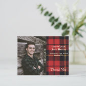 Rustic Plaid  Afstudeeruitnodiging & Bedankje Briefkaart (Staand voorkant)