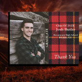 Rustic Plaid  Afstudeeruitnodiging & Bedankje Briefkaart